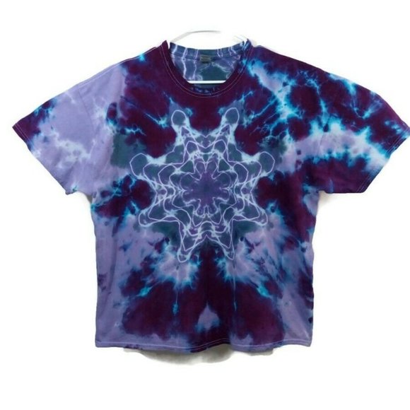 Handmade Tops - Hand Dyed Tie Dye Tee Cotton Jersey Shirt Adult Pl